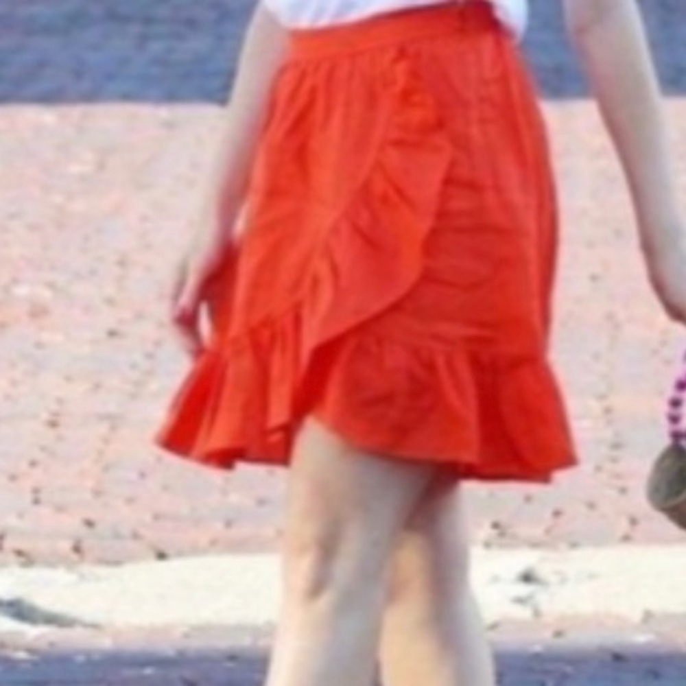 J. Crew 100% Linen Ruffle Mini Skirt